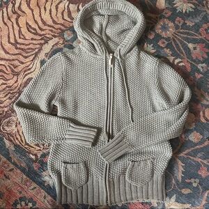Gray knit zip up